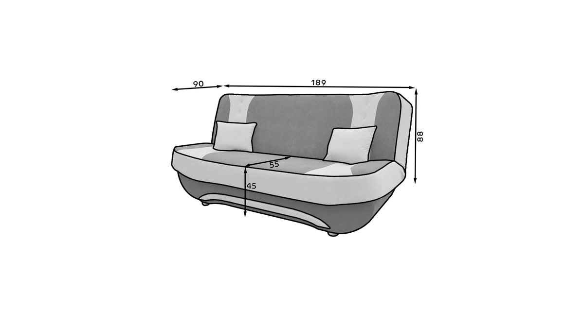 Sofa Couch EVA 2 mit Schlaffunktion und Bettkasten Federkern. Wohnideebilder