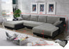 Sofa Couch Garnitur Sofagarnitur LEON U mit Schlaffunktion Wohnlandschaft