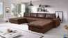 Sofa Couchgarnitur VERONA U Couch Sofagarnitur U Wohnlandschaft mit Schlaffunktion und Bettkasten