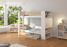 Stockbett Etagenbett Bett Garet 230x104x160 cm mit Matratzen Regal integriert