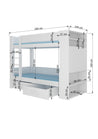 Stockbett Etagenbett Bett Garet 230x104x160 cm mit Matratzen Regal integriert