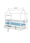Kinderbett Bett Otello Barrier 208x97x172 cm mit Matratze Kinderzimmerbett