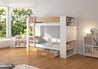 Stockbett Etagenbett Bett Garet 230x104x160 cm mit Matratzen Regal integriert