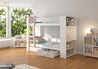 Stockbett Etagenbett Bett Garet 230x104x160 cm mit Matratzen Regal integriert