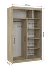 Schiebetürenschrank, Kleiderschrank Schrank Schlafzimmerschrank Collin 120