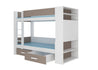 Stockbett Etagenbett Bett Garet 230x104x160 cm mit Matratzen Regal integriert