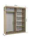 Schiebetürenschrank, Kleiderschrank Schlafzimmerschrank Venus 180.