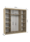 Schiebetürenschrank, Kleiderschrank Dalmatia 200.