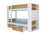 Stockbett Etagenbett Bett Garet 230x104x160 cm mit Matratzen Regal integriert