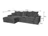 Couchgarnitur Polstergarnitur MAKEMO LCAL 160AR Polsterecke Wohnlandschaft
