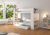 Stockbett Etagenbett Bett Garet 230x104x160 cm mit Matratzen Regal integriert