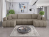 Couchgarnitur Sofa Sofagarnitur ALICE im Cord Stoff in U Form mit Schlaffunktion und Bettkasten Wohnlandschaft
