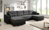 Couchgarnitur Sofa Sofagarnitur Clara U Schlaffunktion Wohnlandschaft