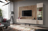 Wohnwand VERTI CAS VT mit TV Sideboard Vitrine Glasvitrine LED Wohnzimmermöbel