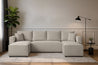 Couchgarnitur Eckcouch CAPRI U-Form, Schlaffunktion, CORD Stoff, Bettkasten und Seitenlehnen