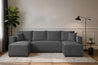 Couchgarnitur Eckcouch CAPRI U-Form, Schlaffunktion, CORD Stoff, Bettkasten und Seitenlehnen