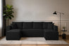 Couchgarnitur Eckcouch CAPRI U-Form, Schlaffunktion, CORD Stoff, Bettkasten und Seitenlehnen