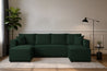 Couchgarnitur Eckcouch CAPRI U-Form, Schlaffunktion, CORD Stoff, Bettkasten und Seitenlehnen