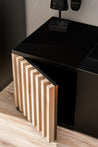 Wohnwand CAMERON TV Sideboard mit Kamin Hochschrank Mittelschrank Regal Kommode und LED Wohnzimmermöbel