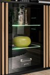 Wohnwand CAMERON TV Sideboard mit Kamin Hochschrank Mittelschrank Regal Kommode und LED Wohnzimmermöbel