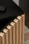 Wohnwand CAMERON TV Sideboard mit Kamin Hochschrank Mittelschrank Regal Kommode und LED Wohnzimmermöbel