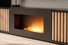 Wohnwand CAMERON TV Sideboard mit Kamin Hochschrank Mittelschrank Regal Kommode und LED Wohnzimmermöbel
