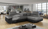Couch Garnitur Sofa Sofagarnitur ANTON L Schlaffunktion Wohnlandschaft