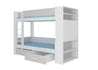 Stockbett Etagenbett Bett Garet 210x94x160 cm mit Matratzen Regal integriert