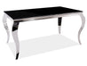 Esstisch Tisch Prinz Wohnzimmer oder Esszimmer ohne Stühle Tischplatte: gehärtetes Glas, Gestell: Metall, Farbe: schwarz / chrom.