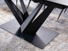 Ausziehbarer Tisch Sorento Ceramic Tischplatte gehärtetes Glas italienische Keramik Marmoreffekt dunkel grau/ schwarz