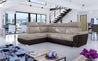 Loreto Couch Garnitur Sofa Sofagarnitur L mit Schlaffunktion und Bettkasten Wohnlandschaft NEU