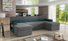 Markos Couchgarnitur Sofa in U Form mit Schlaffunktion und 2 Betkasten Wohnlandschaft