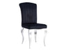 Stuhl für Esszimmer und Esstisch Prince Velvet in dem Stoff schwarz samt/ chrom.