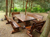 Gartenmöbel Set aus Naturholz, lackiert Model SOMMER TRAUM für 12 Personen für Out- und Indoor.